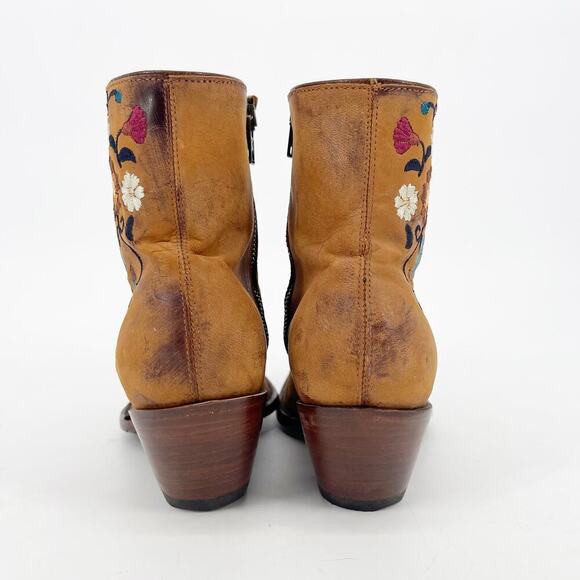 Old Gringo Brass Leather Catlyn Floral Distressed Western Cowgirl Boot size 8 - Picture 7 of 10